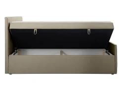 Vente-unique Ensemble complet literie déco tête de lit + sommiers coffre + matelas + surmatelas - 180 x 200 cm - Velours - Taupe - MAKANA de* Lit Avec Rangement