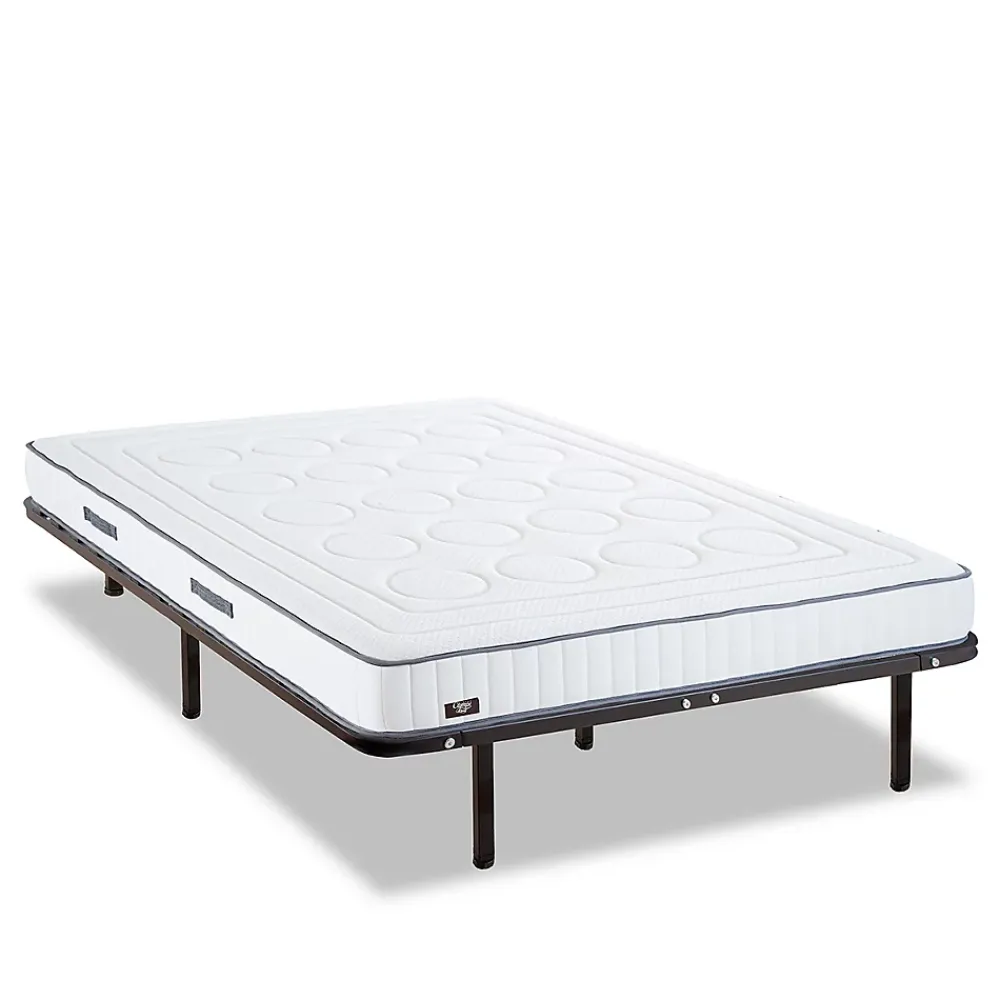 Olympe Literie Ensemble Cristal 90x190 cm Matelas Mousse + Sommier Métal* Ensemble Sommier Et Matelas