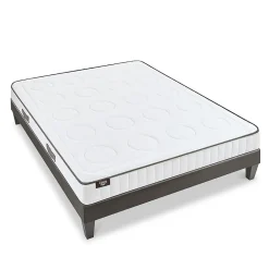 Ensemble Cristal 140x190 cm Matelas Mousse + Sommier Bois>Olympe Literie Sale