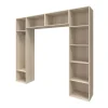 GoodHome Ensemble de colonnes et caissons suspendus effet chêne avec miroir Atomia H. 225 x L. 250 x P. 47 cm* Tête De Lit