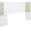 Ensemble de Tête de lit avec 2 tables de chevet de 2 tiroirs coloris imitation lamelles, blanc>Pegane Sale