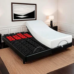 Bellecour Ensemble Duo Matelas Mousse Accueil Mémoire de forme + Sommiers électriques SuperFlex 12x80x200 cm* Ensemble Sommier Et Matelas