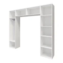 GoodHome Ensemble en arche colonnes portes battantes et caissons suspendus blancs Atomia H. 225 x L. 250 x P. 47 cm* Tête De Lit