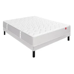 Epeda Ensemble L'AILLEURS + Sommier Escale + Pieds 140x190 Ressorts* Ensemble Sommier Et Matelas