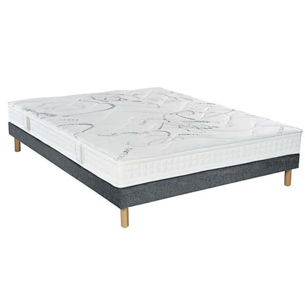 Ensemble MORPHOZONE 200 + Sommier Tradition Graphic 13cm + Pieds 80x200 Latex>Essenzia Hot