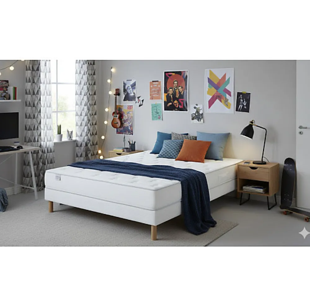 Essenzia Ensemble DELICE + Sommier Tradition Graphic + Pieds 140x200 Mousse* Ensemble Sommier Et Matelas