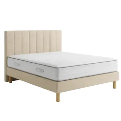 Essenzia Ensemble EXCEPTION 1000 + Sommier Tradition Graphic 13 cm + Pieds 140x200 Beige Ressorts* Ensemble Sommier Et Matelas