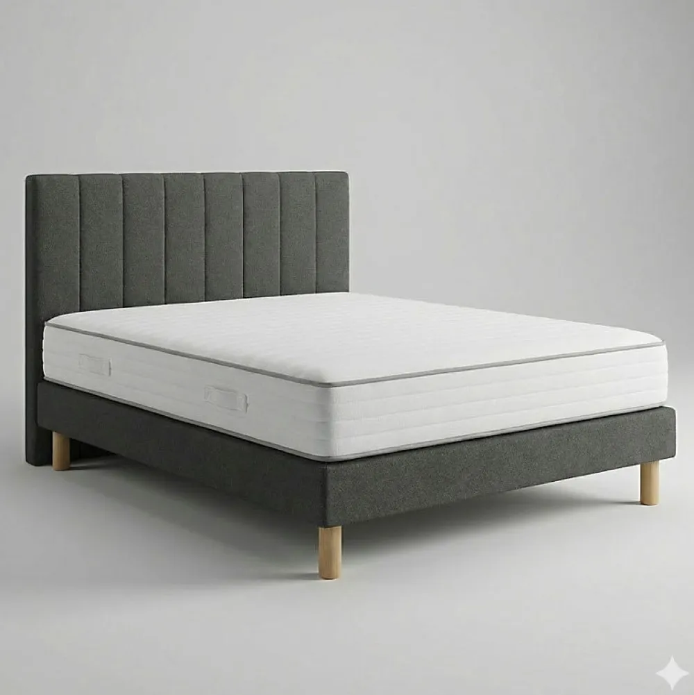 Essenzia Ensemble EXCEPTION 1000 + Sommier Tradition Graphic 13 cm + Pieds 160x190 Anthracite Ressorts* Ensemble Sommier Et Matelas