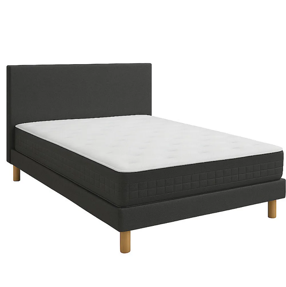 Essenzia Ensemble ORION Naturel 1000 + Sommier Tradition graphic 13 cm + Pieds 160x200 Gris clair Ressorts* Ensemble Sommier Et Matelas
