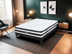 Bellecour Ensemble Fontainebleau 140x200 cm Matelas Ressorts ensachés + Sommier Bois* Ensemble Sommier Et Matelas