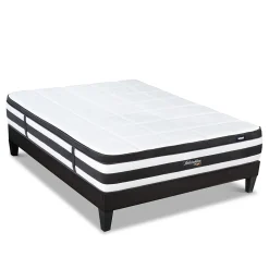 Bellecour Ensemble Fontainebleau 90x190 cm Matelas Ressorts ensachés + Sommier Bois* Ensemble Sommier Et Matelas
