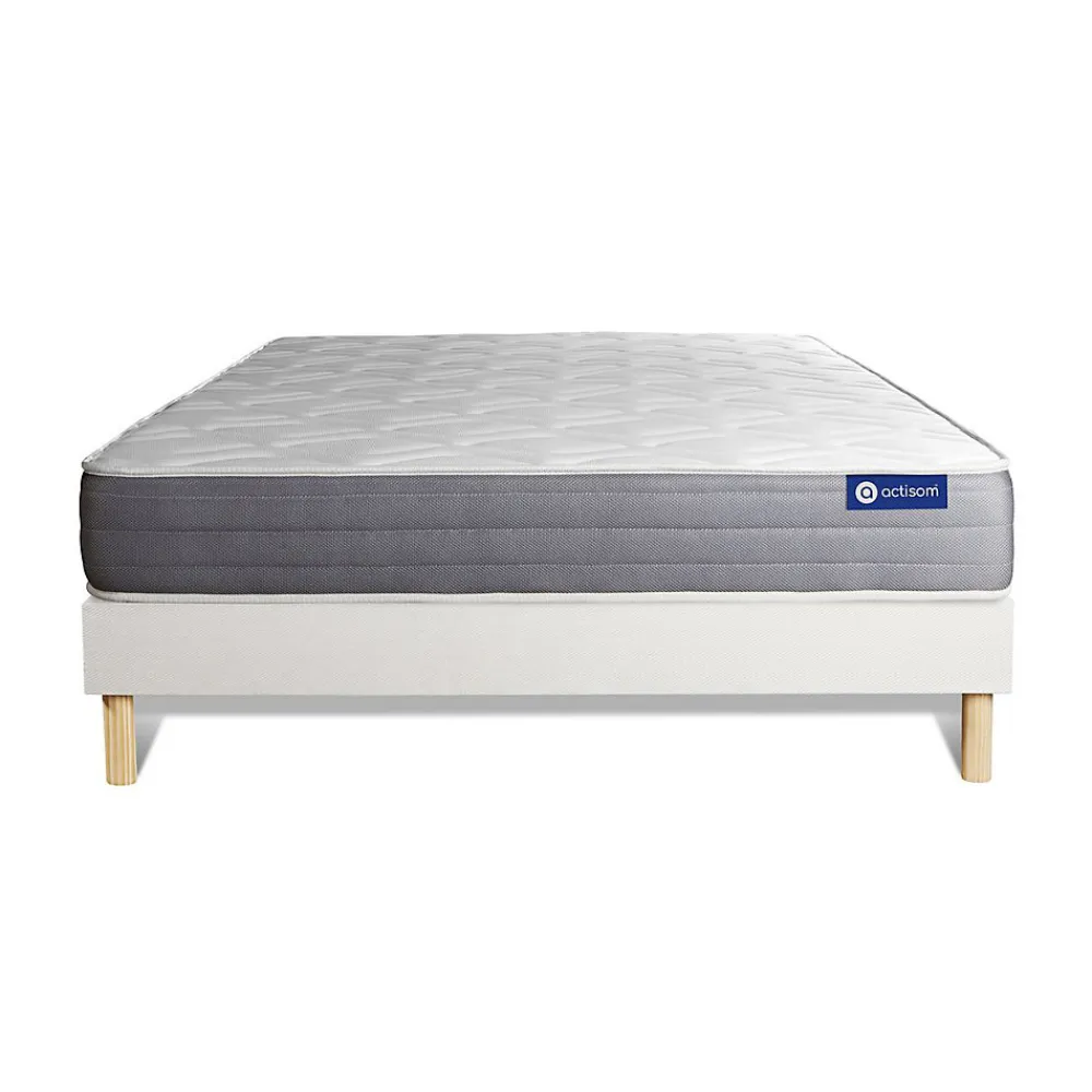Actisom Ensemble Latex et mémoire de forme de confort Mi-ferme avec sommier kit* Ensemble Sommier Et Matelas