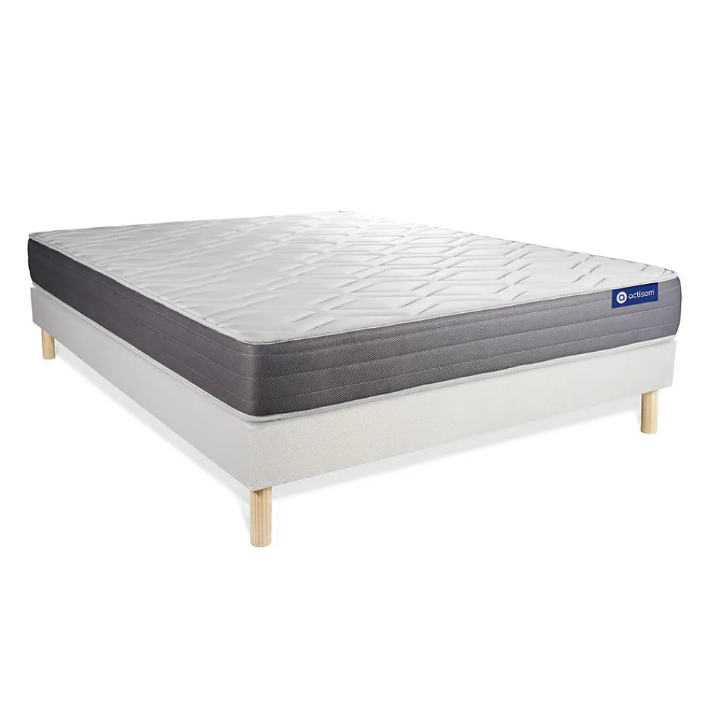 Actisom Ensemble Latex et mémoire de forme de confort Mi-ferme avec sommier kit* Ensemble Sommier Et Matelas