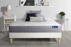 Actisom Ensemble Latex et mémoire de forme de confort Mi-ferme avec sommier kit* Ensemble Sommier Et Matelas