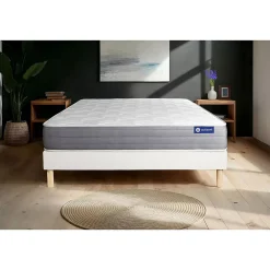 Actisom Ensemble Latex et mémoire de forme de confort Mi-ferme avec sommier kit* Ensemble Sommier Et Matelas