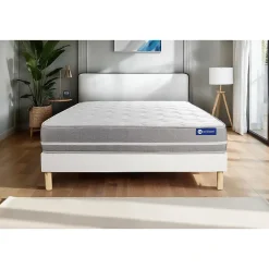 Actisom Ensemble Latex et mémoire de forme de confort Equilibré avec sommier kit* Ensemble Sommier Et Matelas