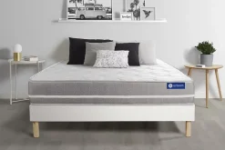 Actisom Ensemble Latex et mémoire de forme de confort Equilibré avec sommier kit* Ensemble Sommier Et Matelas