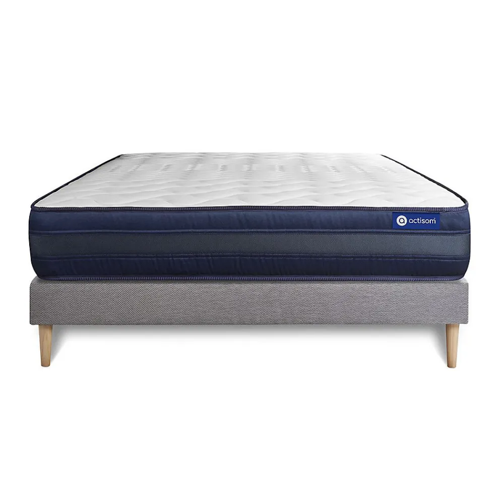 Actisom Ensemble Latex et mémoire de forme de confort Très ferme avec sommier kit* Ensemble Sommier Et Matelas
