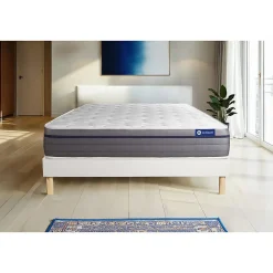 Actisom Ensemble Latex et mémoire de forme de confort Equilibré avec sommier kit* Ensemble Sommier Et Matelas