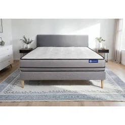 Actisom Ensemble Latex et mémoire de forme de confort Très ferme avec sommier kit* Ensemble Sommier Et Matelas