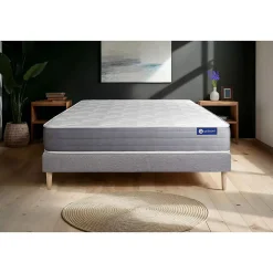 Actisom Ensemble Latex et mémoire de forme de confort Mi-ferme avec sommier kit* Ensemble Sommier Et Matelas