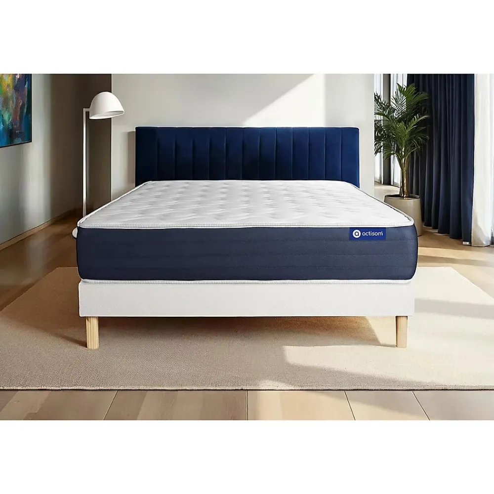 Actisom Ensemble Latex et mémoire de forme de confort Equilibré avec sommier kit* Ensemble Sommier Et Matelas