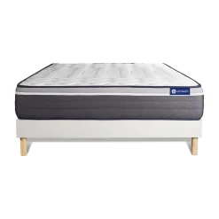 Actisom Ensemble Latex et mémoire de forme de confort Très ferme avec sommier kit* Ensemble Sommier Et Matelas