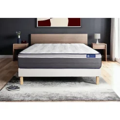 Actisom Ensemble Latex et mémoire de forme de confort Très ferme avec sommier kit* Ensemble Sommier Et Matelas
