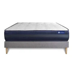 Actisom Ensemble Latex et mémoire de forme de confort Très ferme avec sommier kit* Ensemble Sommier Et Matelas