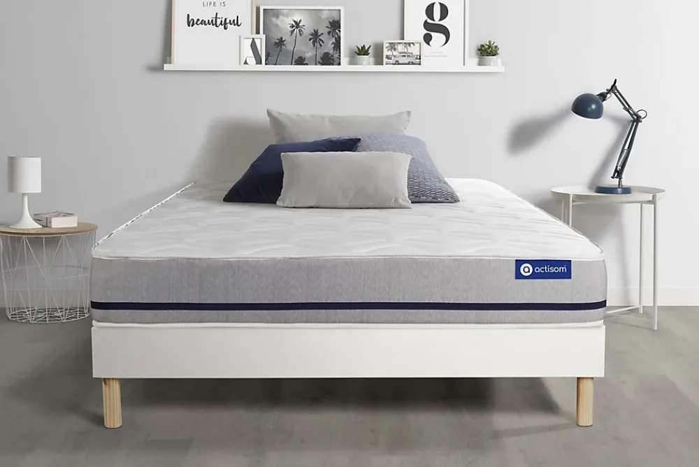 Actisom Ensemble Latex et mémoire de forme de confort Mi-ferme avec sommier kit* Ensemble Sommier Et Matelas