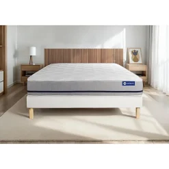 Actisom Ensemble Latex et mémoire de forme de confort Mi-ferme avec sommier kit* Ensemble Sommier Et Matelas