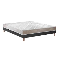 Idliterie Ensemble matelas 100% latex 3 zones sommier noir 140x190* Ensemble Sommier Et Matelas