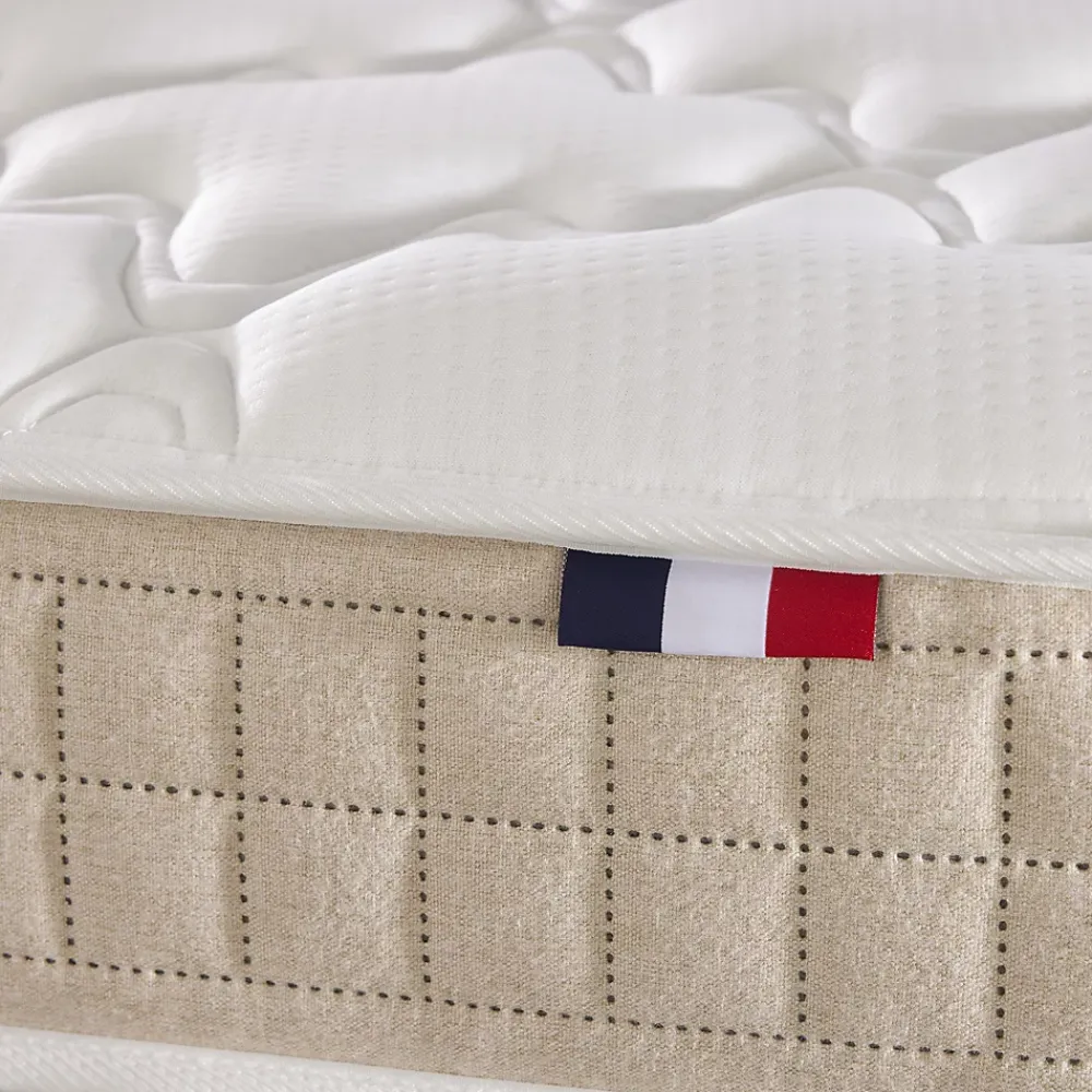 Idliterie Ensemble matelas 100% latex 3 zones sommier noir 140x190* Ensemble Sommier Et Matelas