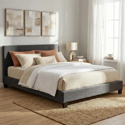 Weber Industries Ensemble Matelas + Lit 140x190 DUBLIN / Gris foncé* Ensemble Sommier Et Matelas