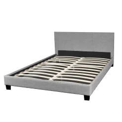 Ensemble Matelas + Lit 140x190 DUBLIN / Gris clair><noscript><img width=