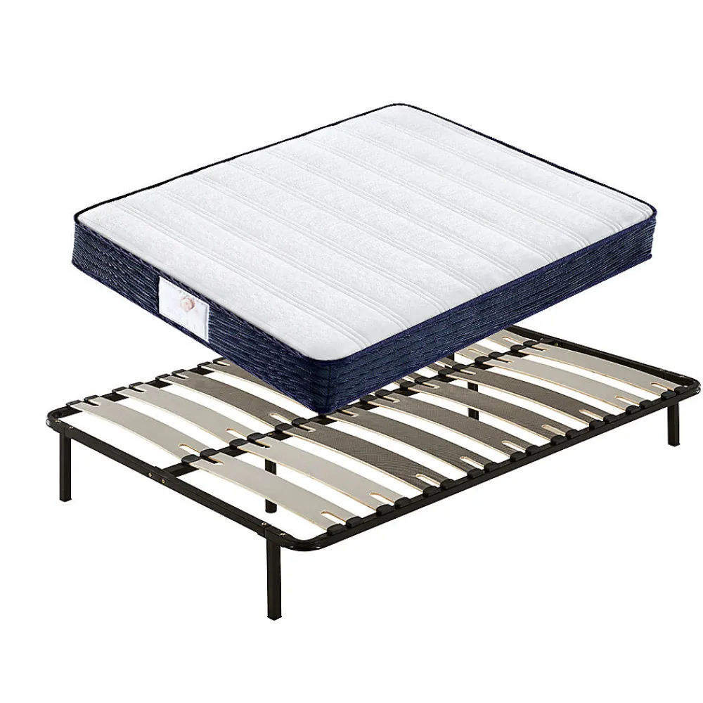 Ensemble Matelas à ressorts + Sommier avec lattes larges 140x190cm, Epaisseur du Matelas 22cm>Teeno Best