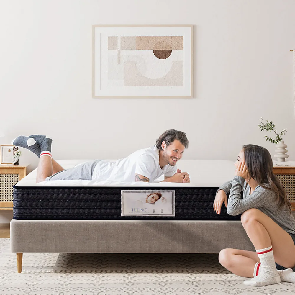 Ensemble Matelas à ressorts + Sommier avec lattes larges 140x190cm, Epaisseur du Matelas 22cm>Teeno Best