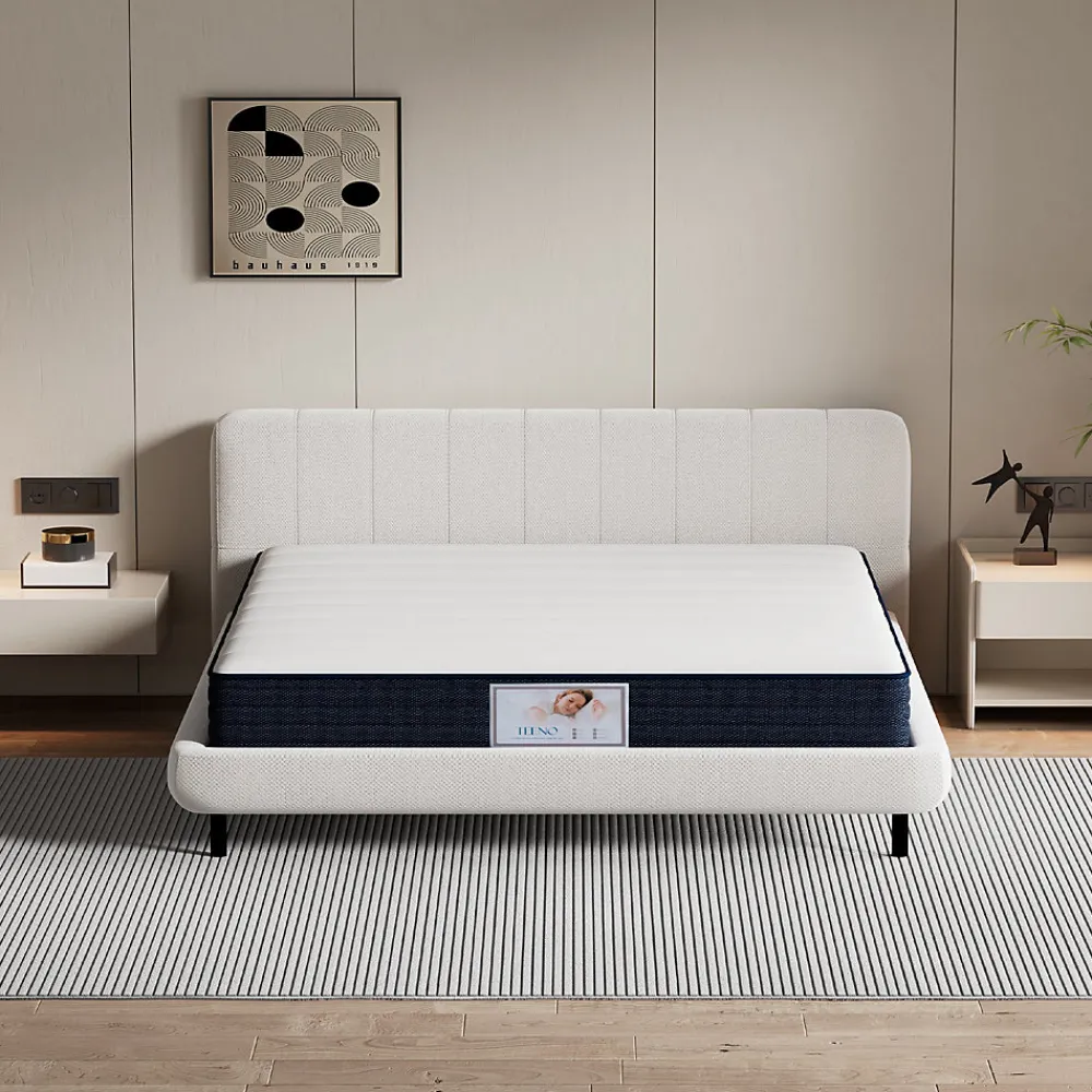 Ensemble Matelas à ressorts +Sommier à Lattes sur Pieds, 160x200cm, Epaisseur du Matelas 22cm>Teeno Online