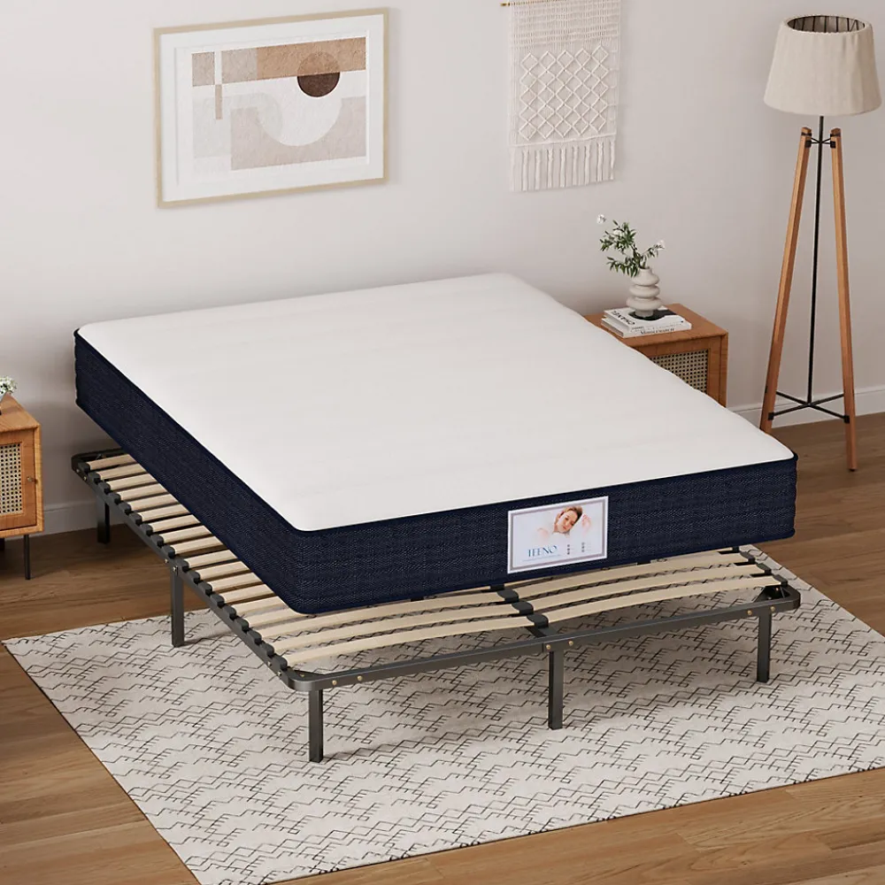 Ensemble Matelas à ressorts +Sommier à Lattes sur Pieds, 160x200cm, Epaisseur du Matelas 22cm>Teeno Online