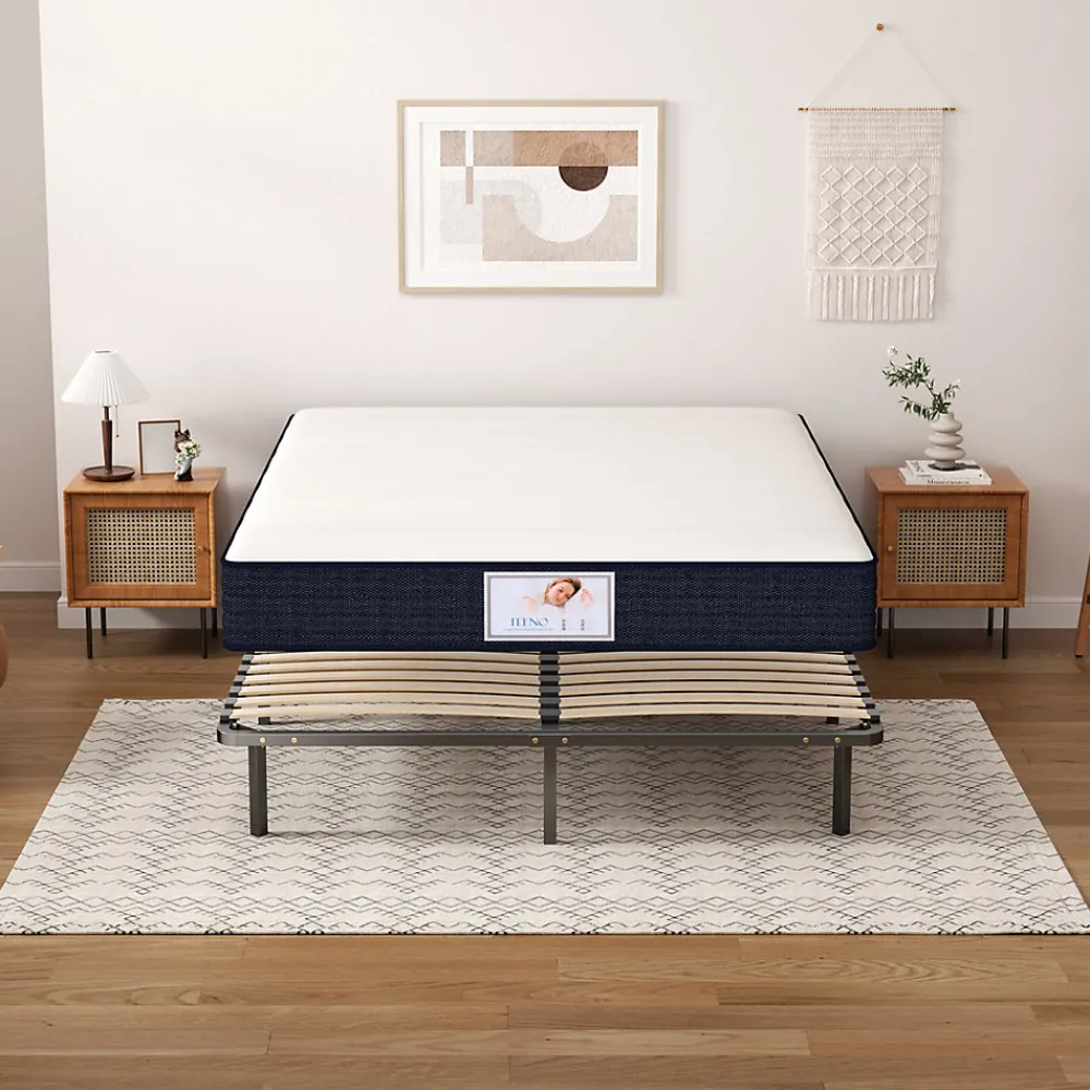 Ensemble Matelas à ressorts +Sommier à Lattes sur Pieds, 160x200cm, Epaisseur du Matelas 22cm>Teeno Online