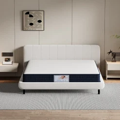 Ensemble Matelas à ressorts +Sommier à Lattes sur Pieds, 140x190cm, Epaisseur du Matelas 22cm>Teeno