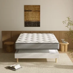 Ensemble Matelas à ressorts+ Lit Sommier Tapissier Déco 160x200cm, Epaisseur du Matelas 20cm><noscript><img width=