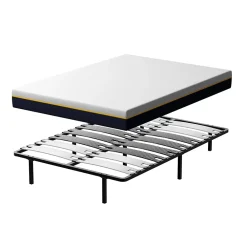 Teeno Ensemble matelas double en mousse de 17 cm + sommier à lattes larges 140x200 cm* Ensemble Sommier Et Matelas