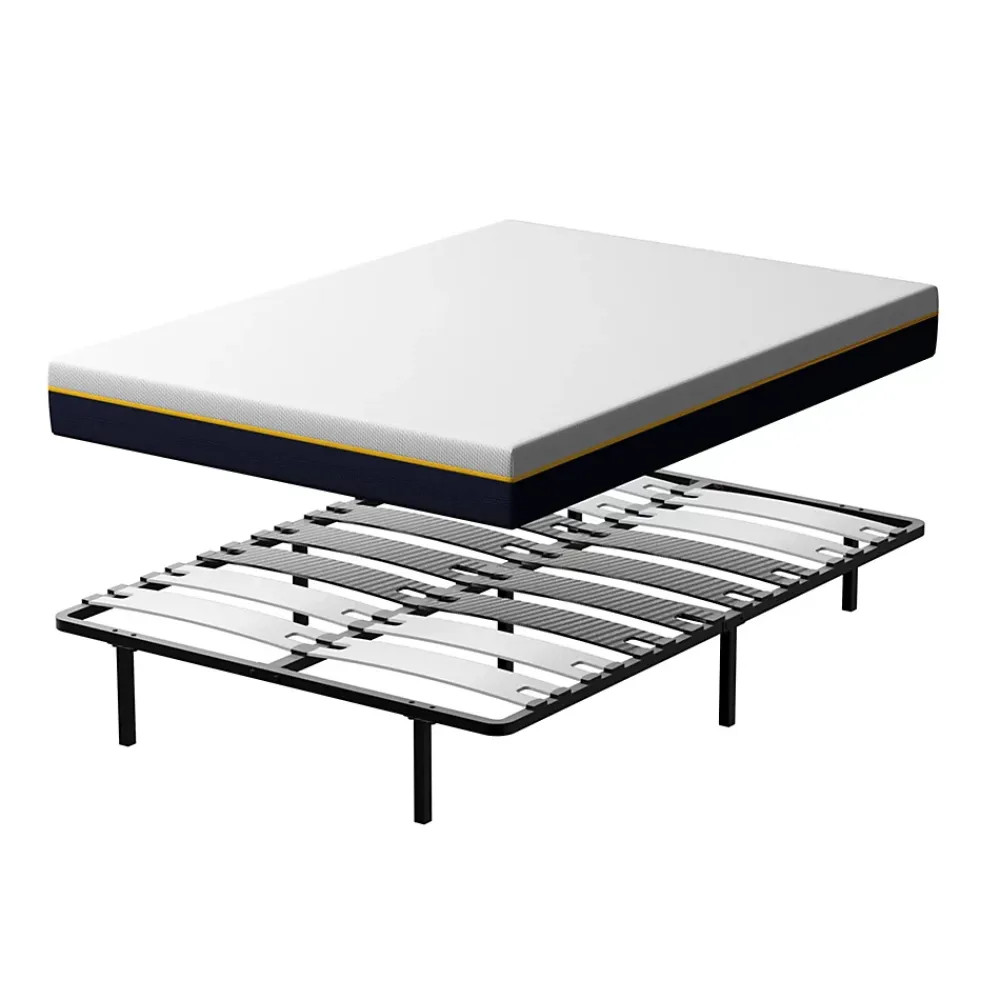 Teeno Ensemble matelas double en mousse de 17 cm + sommier à lattes larges 140x200 cm* Ensemble Sommier Et Matelas