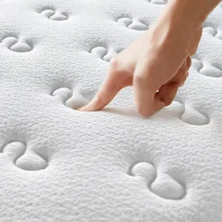 Teeno Ensemble Matelas en mousse + Cadre de lit Plateforme Capitonné 160x200cm, Epaisseur du Matelas 22cm* Ensemble Sommier Et Matelas