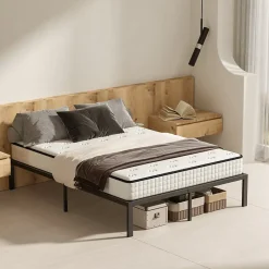 Teeno Ensemble Matelas en Mousse+ Cadre de lit en métal 160x200cm, Epaisseur du Matelas 22cm* Ensemble Sommier Et Matelas