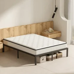 Teeno Ensemble Matelas en Mousse+ Cadre de lit en métal 160x200cm, Epaisseur du Matelas 22cm* Ensemble Sommier Et Matelas