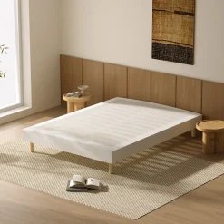 Teeno Ensemble Matelas en Mousse+ Lit Sommier Tapissier Déco 140x190cm, Epaisseur du Matelas 22cm* Ensemble Sommier Et Matelas
