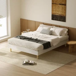 Ensemble Matelas en Mousse+ Lit Sommier Tapissier Déco 140x190cm, Epaisseur du Matelas 18cm><noscript><img width=