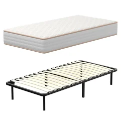 Ensemble Matelas en mousse + Sommier à Lattes 90x190cm, Epaisseur du Matelas 18 cm>Teeno New